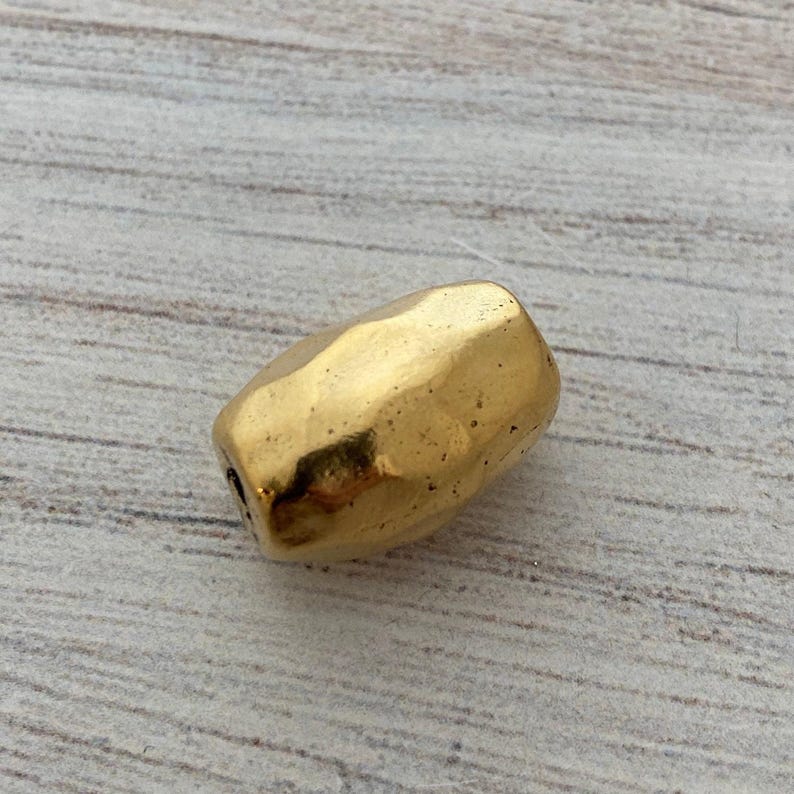 Grande perle coulissante ovale en forme de baril artisanal, résultat d'or vieilli, Fournitures pour bijoux, GL-6174 image 7