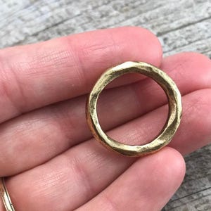 Hammered Gold Ring Connector, Gold Eternity Ring, Leather Connector, Circle Link, Charm Holder, Gold Large Hoop, GL-6139