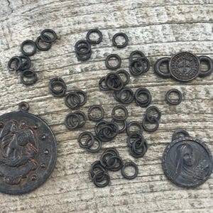 6mm Jump Rings, Rustic Brown Jump Rings, Antiqued Jump Rings, 50 jump rings, BR-6390 image 3