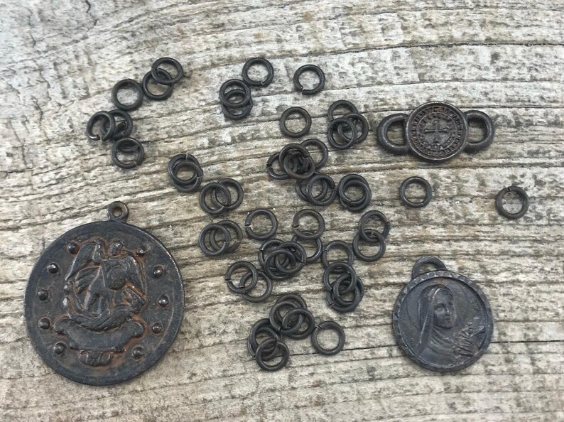 6mm Jump Rings, Rustic Brown Jump Rings, Antiqued Jump Rings, 50 jump rings, BR-6390 image 3