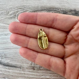 Oval Cross Charm, Gold Pendant, Artisan Jewelry Findings, GL-6309 image 5