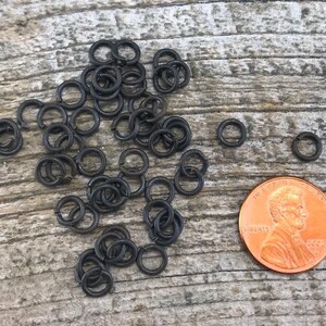 6mm Jump Rings, Rustic Brown Jump Rings, Antiqued Jump Rings, 50 jump rings, BR-6390 image 5