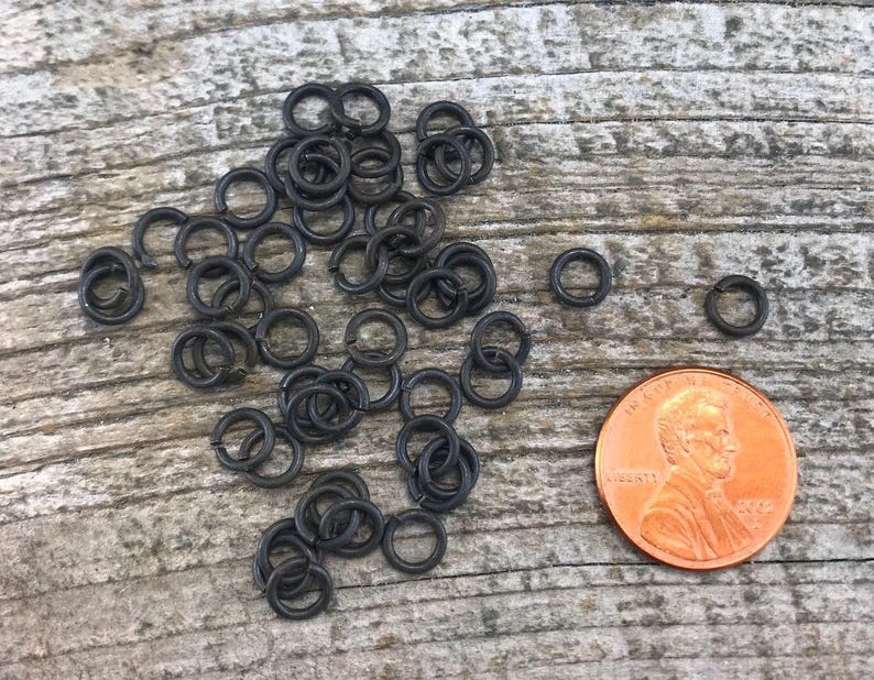 6mm Jump Rings, Rustic Brown Jump Rings, Antiqued Jump Rings, 50 jump rings, BR-6390 image 5