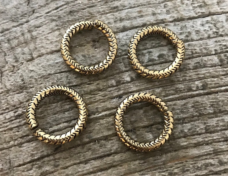 16mm Extra Large Gold Jump Rings Thick Textured Jump Ring Etsy