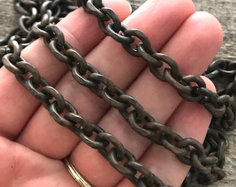 Large Vintage Rustic Brown Chain, Thick Antiqued Chain, Chain by the Foot, Jewelry Supplies, BR-2014