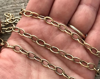 Goldkette, Große Verbindung, Kabelkette, Oval Kette, Schmuckherstellung Lieferungen, GL-2004