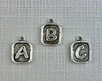 Alphabet Initial Charm, Letter Pendant, Jewelry Making Components, SL-6325