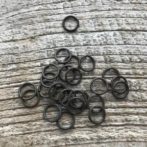 8mm Jump Rings, Rustic Brown Jump Rings, Antiqued Jump Rings, 25 jump rings, BR-3003 image 3
