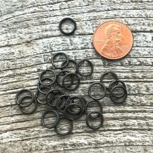 8mm Jump Rings, Rustic Brown Jump Rings, Antiqued Jump Rings, 25 jump rings, BR-3003 image 5