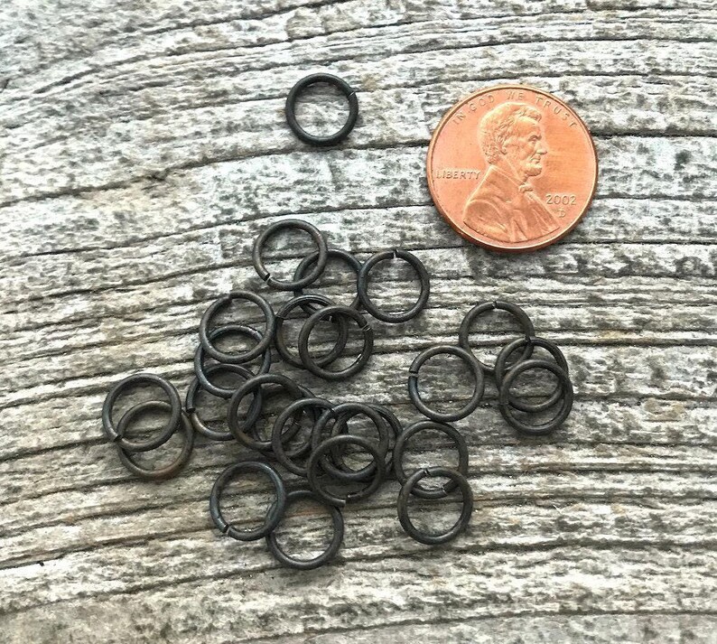 8mm Jump Rings, Rustic Brown Jump Rings, Antiqued Jump Rings, 25 jump rings, BR-3003 image 5