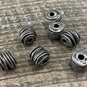2 cuentas espaciadoras artesanales de plata antigua, tubo de alambre, accesorio para pulsera de cuero PWider, suministros de joyería, PW-6088