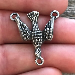 Rosary Centerpiece Connector, Silver Dove Holy Spirit Saint Esprit Center, Rosary Making Jewelry Supplies, Y Necklace, PW-6074