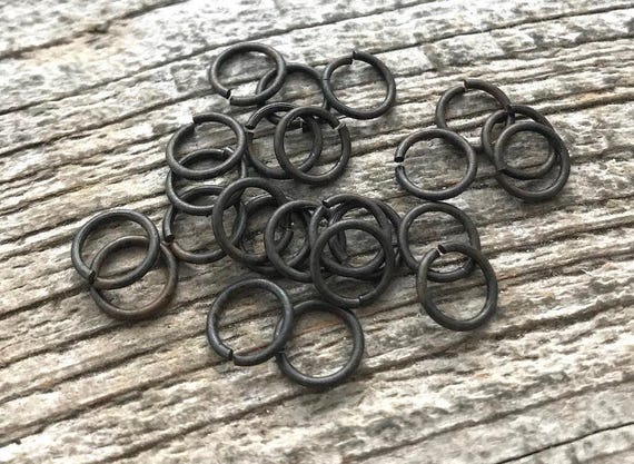 8mm Jump Rings, Rustic Brown Jump Rings, Antiqued Jump Rings, 25 jump rings, BR-3003