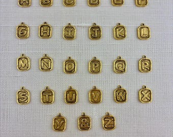 Alphabet Initial Charm, Letter Pendant, Jewelry Making Components, GL-6325