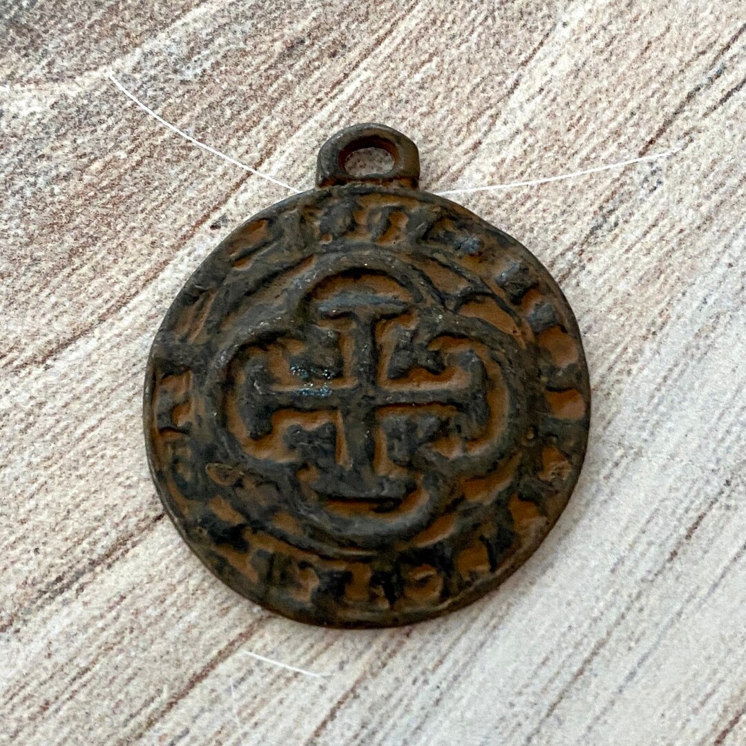 Old World Spanish Coin Replica, Cross Charm Pendant, Rustic Shipwreck ...