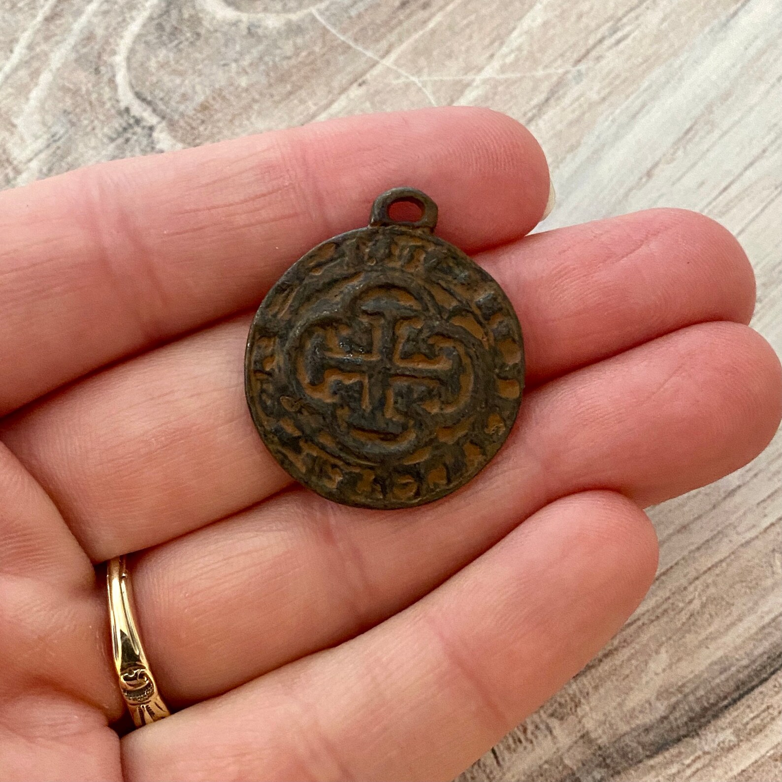 Old World Spanish Coin Replica Cross Charm Pendant Rustic | Etsy