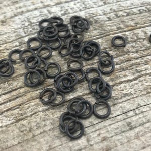 6mm Jump Rings, Rustic Brown Jump Rings, Antiqued Jump Rings, 50 jump rings, BR-6390 image 1