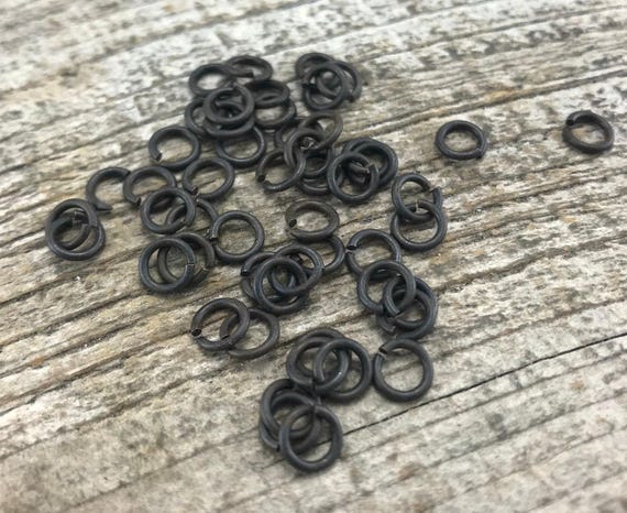 6mm Jump Rings, Rustic Brown Jump Rings, Antiqued Jump Rings, 50 jump rings, BR-6390
