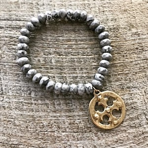 Ancient Circle Cross Charm, Cross Coin Token, Silver Religious Cross, Antiqued Silver Charm, Christian Jewelry Making Supplies, PW-6055 image 8