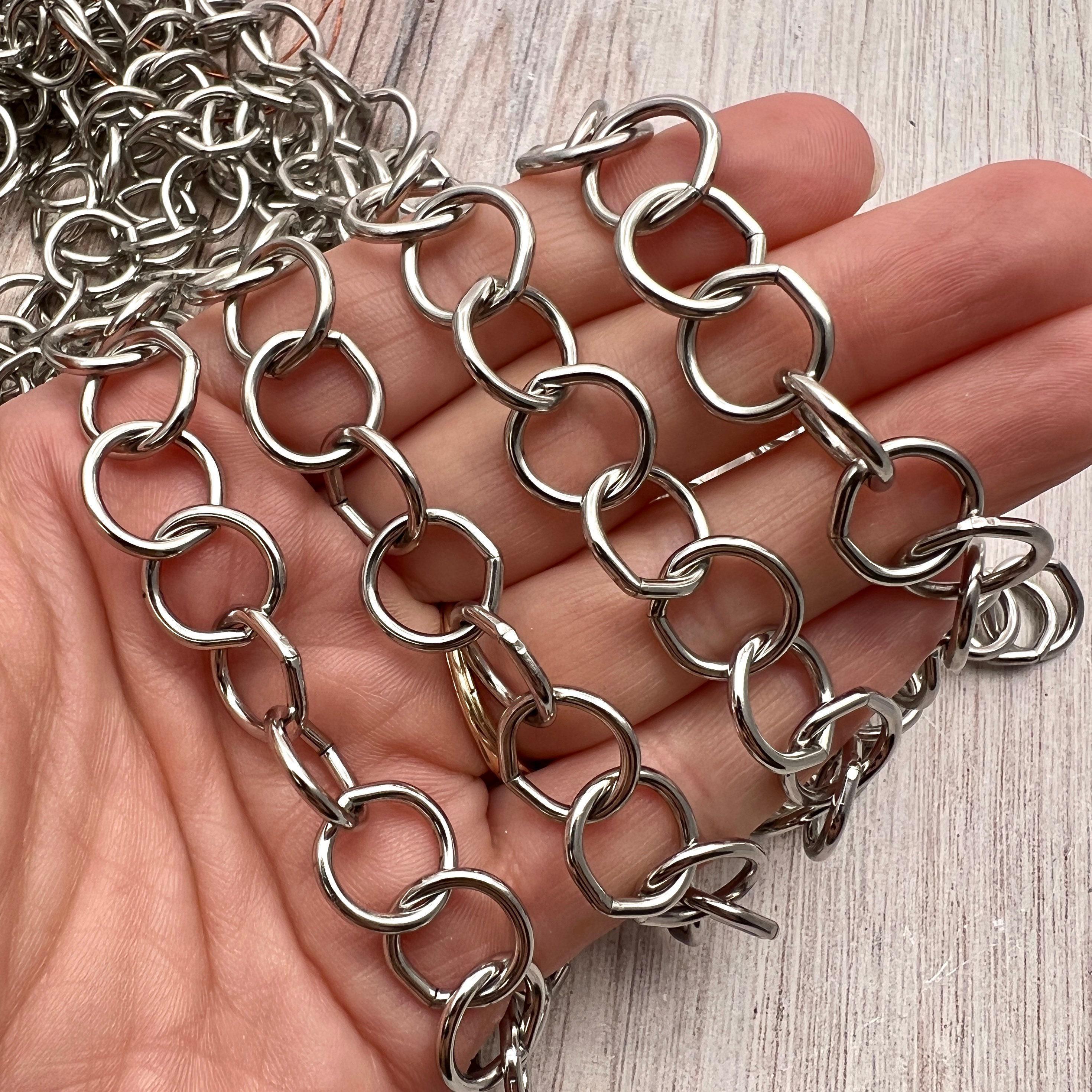 Smooth Round Chain Large Smooth Chunky Chain, Circle Cable Bulk Chain by Foot, Silver ...