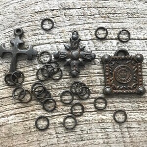 8mm Jump Rings, Rustic Brown Jump Rings, Antiqued Jump Rings, 25 jump rings, BR-3003 image 4