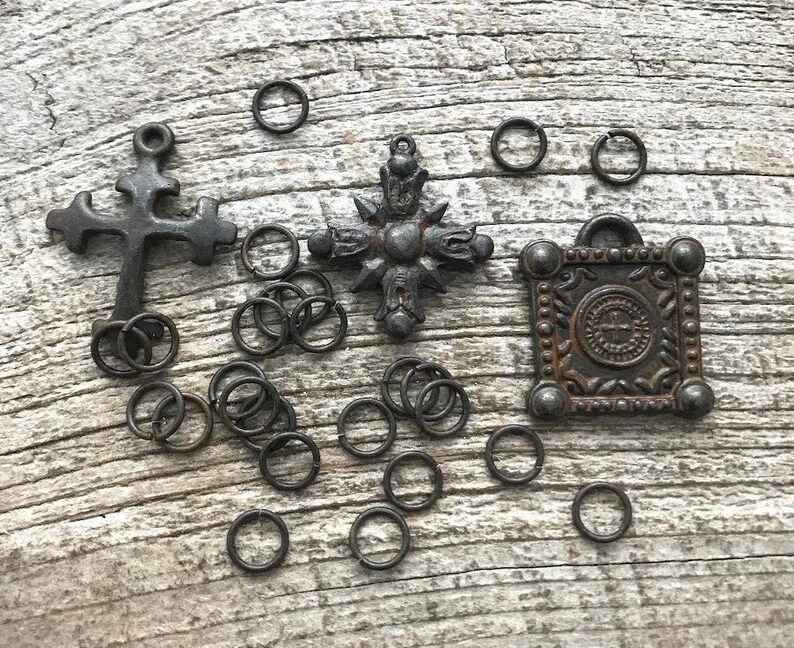 8mm Jump Rings, Rustic Brown Jump Rings, Antiqued Jump Rings, 25 jump rings, BR-3003 image 4
