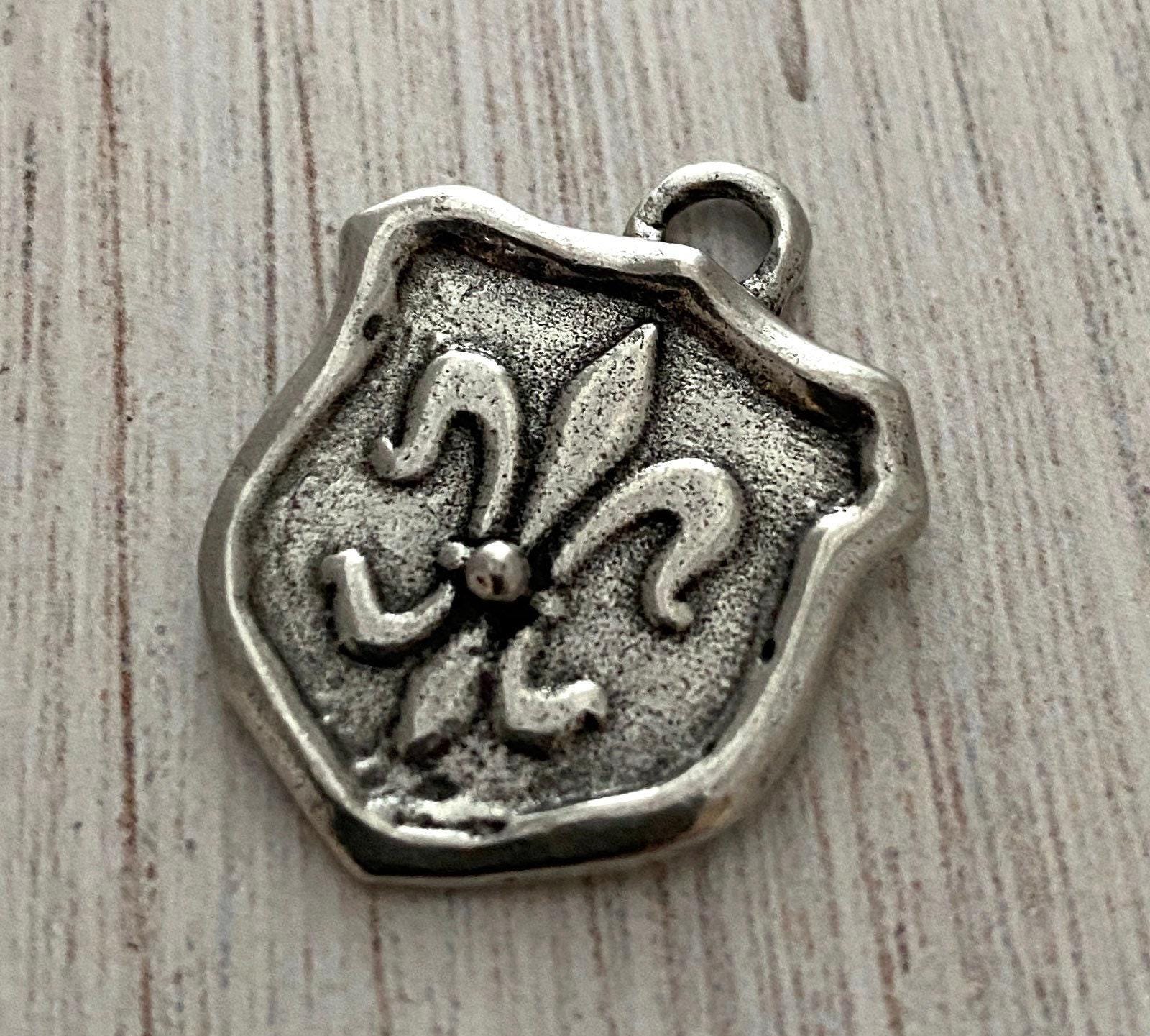 8x Anhänger Mini Kreuz Fleur De Lis Konstruiert Antikbronze