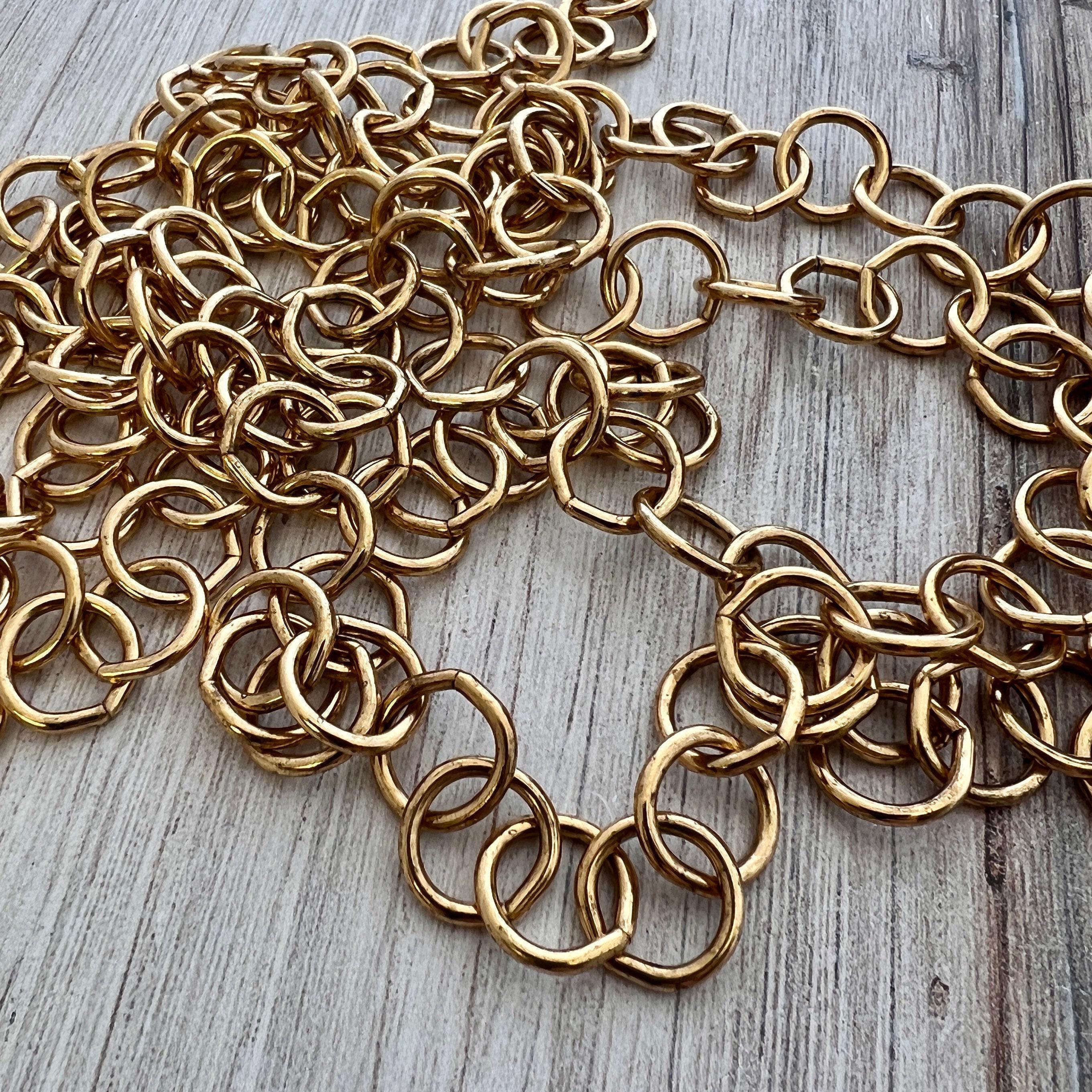 Smooth Round Chain Large Smooth Chunky Chain, Circle Cable Bulk Chain by Foot, Gold ...