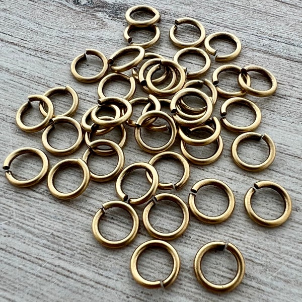 7.5mm Jump Rings, Sturdy Gold Jewelry Making Connectors, qty 20 rings, GL-3012