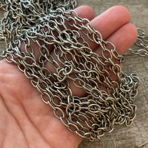 Silver Chain, Large Link, Cable Oval Chain, Simple Chain, Jewelry Making Supplies, PW-2004 image 3