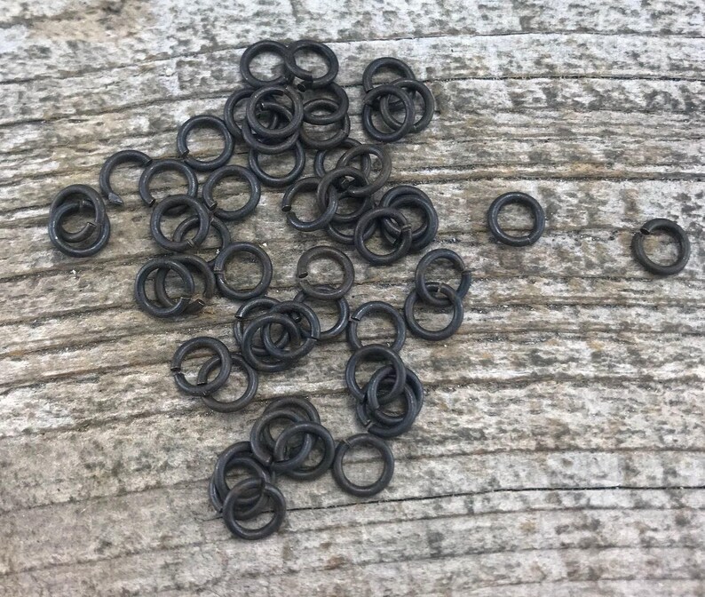 6mm Jump Rings, Rustic Brown Jump Rings, Antiqued Jump Rings, 50 jump rings, BR-6390 image 4