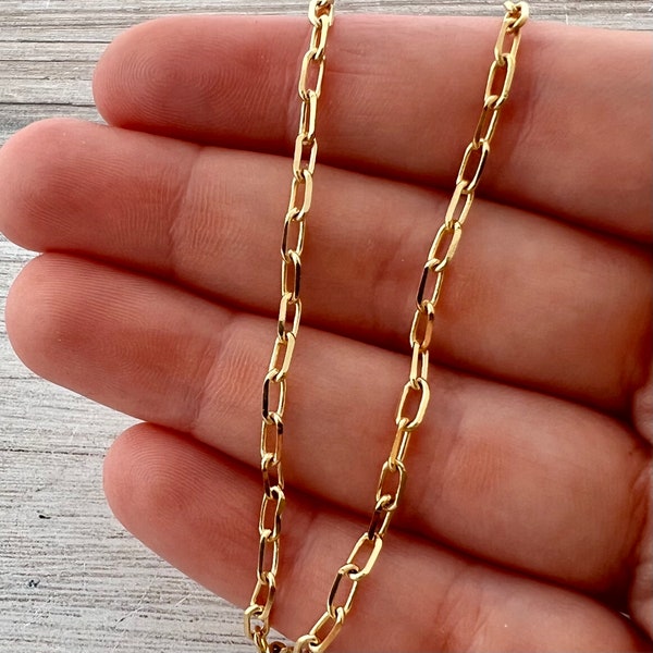 Gold Chain, Minimalist Clip Chain by the Foot, Delicate Soldered Chain, Jewelry Supplies, GL-2061