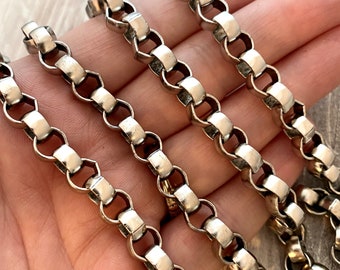 Large Rolo Chain, Thick Chunky Silver Chain by the Foot, Carson's Cove Jewelry Supplies, PW-2031