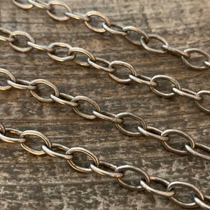 Silver Chain, Large Link, Cable Oval Chain, Simple Chain, Jewelry Making Supplies, PW-2004 image 4