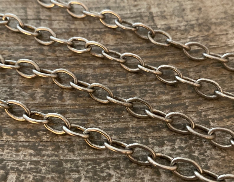 Silver Chain, Large Link, Cable Oval Chain, Simple Chain, Jewelry Making Supplies, PW-2004 image 4