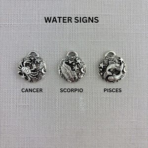 Zodiac Pendant, Silver Horoscope Charm, Birth Month Astrology Jewelry Making Medal, SL-6324 image 5