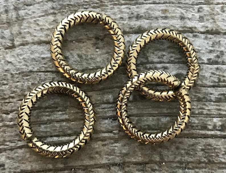 16mm Extra Large Gold Jump Rings Thick Textured Jump Ring Etsy