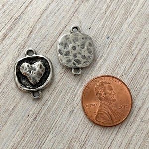 2 connecteurs en argent coeur gonflé, Fournitures pour fabrication de bijoux artisanale, PW-6157 image 6