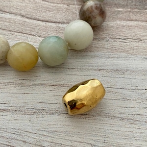 Grande perle coulissante ovale en forme de baril artisanal, résultat d'or vieilli, Fournitures pour bijoux, GL-6174 image 6