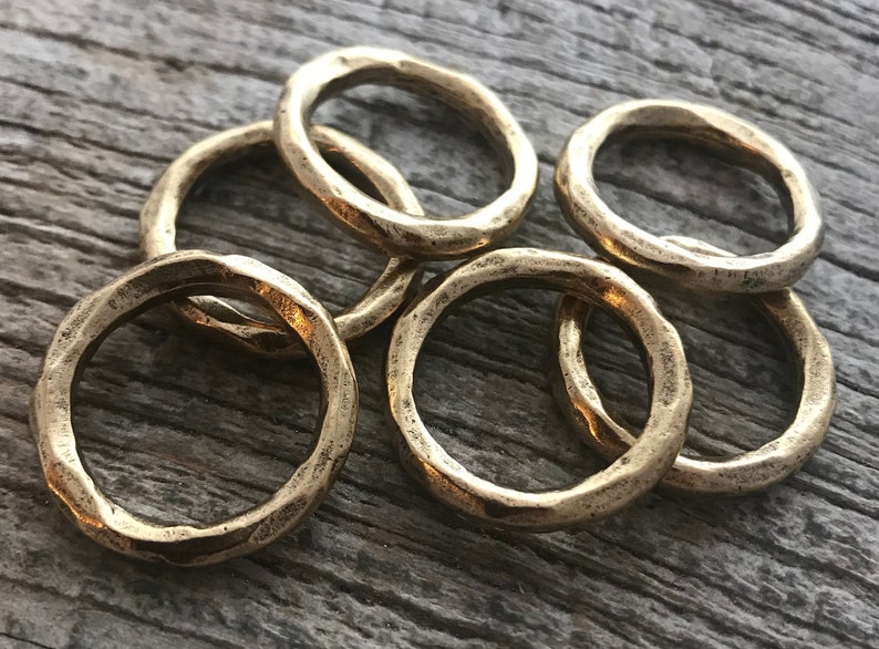 Hammered Gold Ring Connector Gold Eternity Ring Leather Etsy