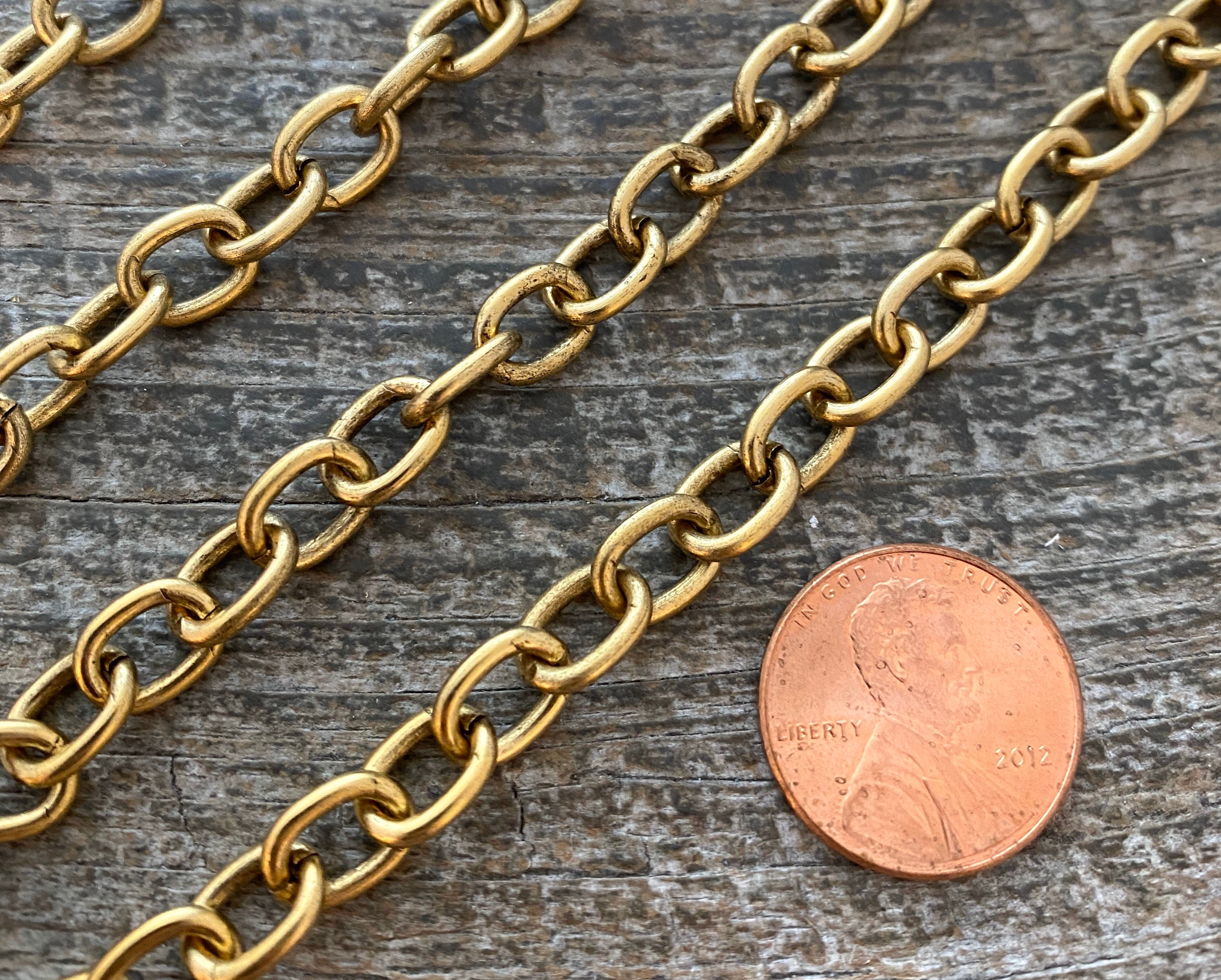 Gold Chain Large Links Chain by the Foot Jewelry Supplies Etsy