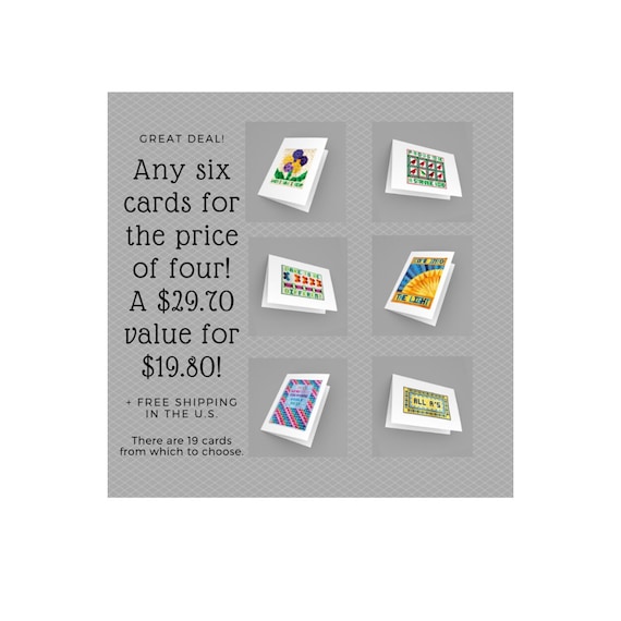Sale Notecards 6 For The Price Of 4 Quilt Cards 5x7 Etsy