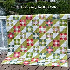 On a Roll with a Jelly Roll Quilt Pattern, Jelly Roll Friendly, Instant Download, Digital Download PDF,  Lap Robe, Baby Gift