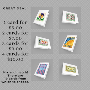 セール ノートカード、たくさん買ってもっと節約、キルトカード、5X7インチ、言葉入りキルト、組み合わせて楽しめる19種類のデザイン、インスピレーションを与えるカード
