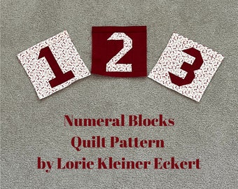 Quilt Pattern for Numbers, Instant Download, PDF, Pieced Quilt, Numeral Blocks for Quilts