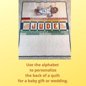 Alphabet Blocks Quilt Pattern, Instant Download, Quilt Pattern, Personalized Quilts, Pieced Quilt, Quilt Alphabet, Pdf, Quilts With Words image 4