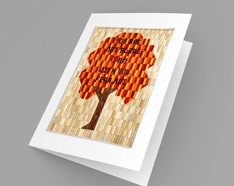 Photo Notecard, You Are Not Alone, Blank Inside, Spiritual Note Card, Tree Quilt, Quilt Design, Ready to Ship, Quilt Stationery, Quilt Cards