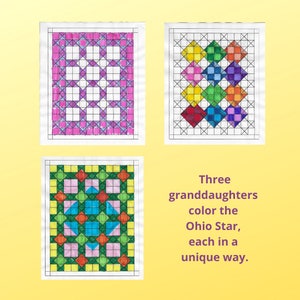 Quilt Coloring Pages, Star Quilts, Coloring Pages, Quilting Fun, Instant Download, Adult Coloring, PDF, Printable, Digital, Drawing image 6