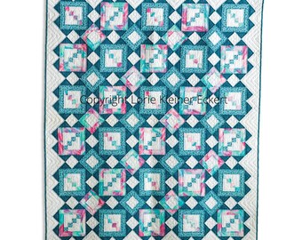 Receding Star Quilt Art Print: Patchwork Pattern (Digital Download)