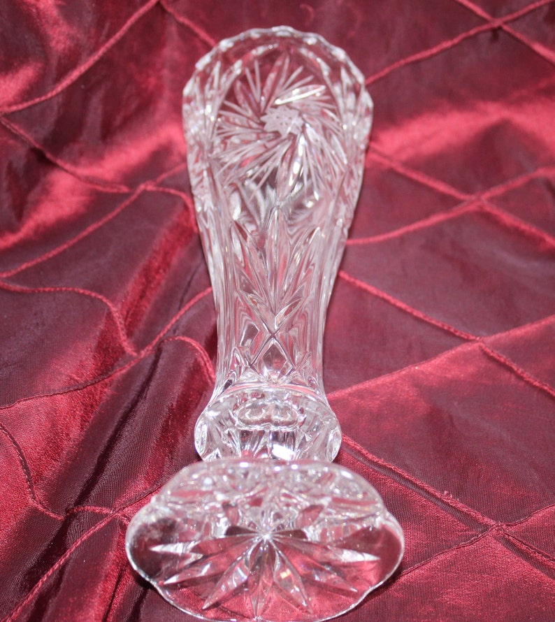Vintage Lead Crystal Vase the Victoria Etched 8 Point Star Pinwheel Etsy